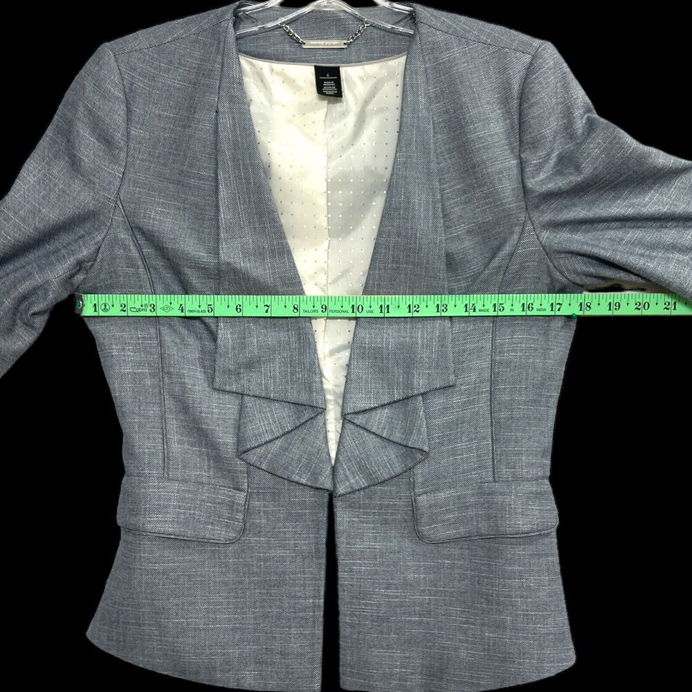 NEW White House Black Drape Ruffle Jacket Blazer ZS/6 - Picture 5 of 9